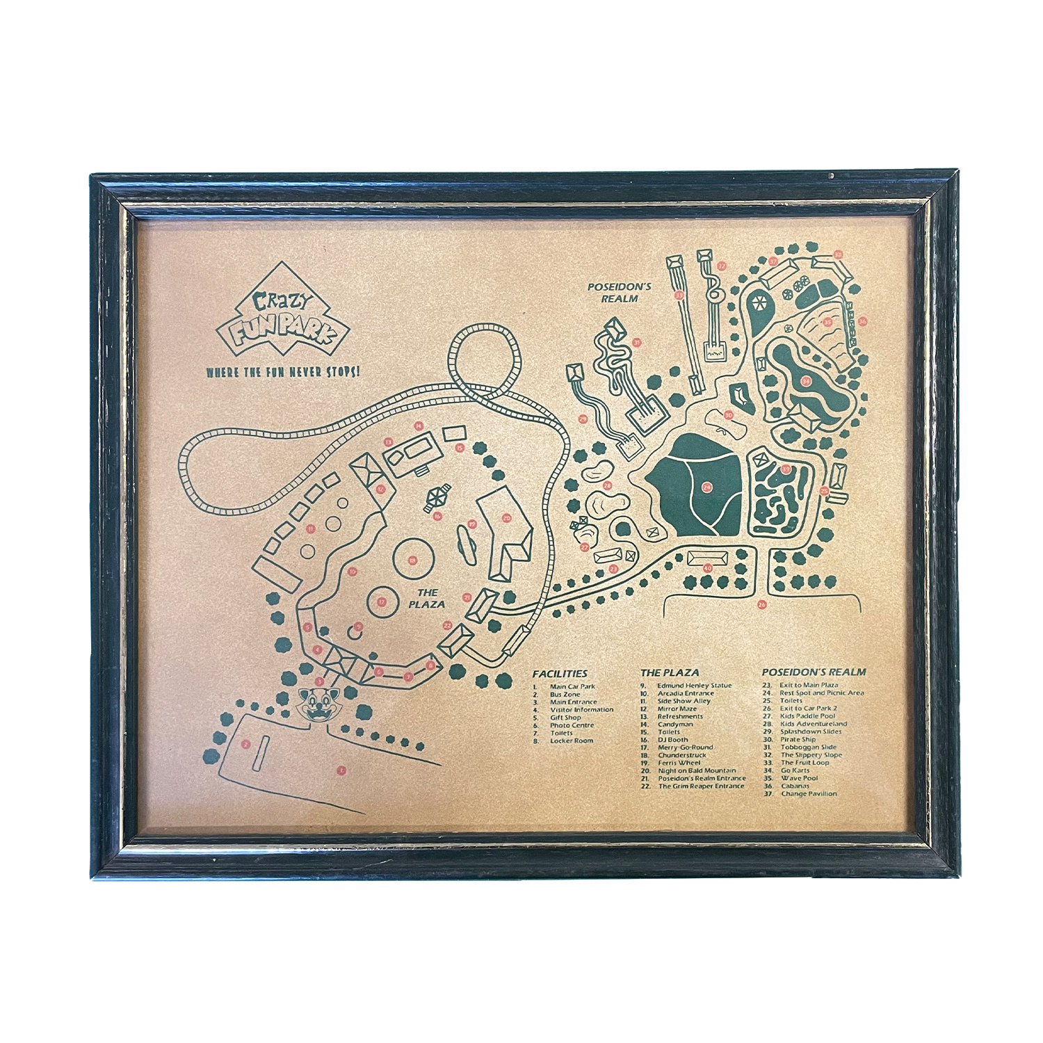 Map illustrated in Photoshop for Crazy Fun Park