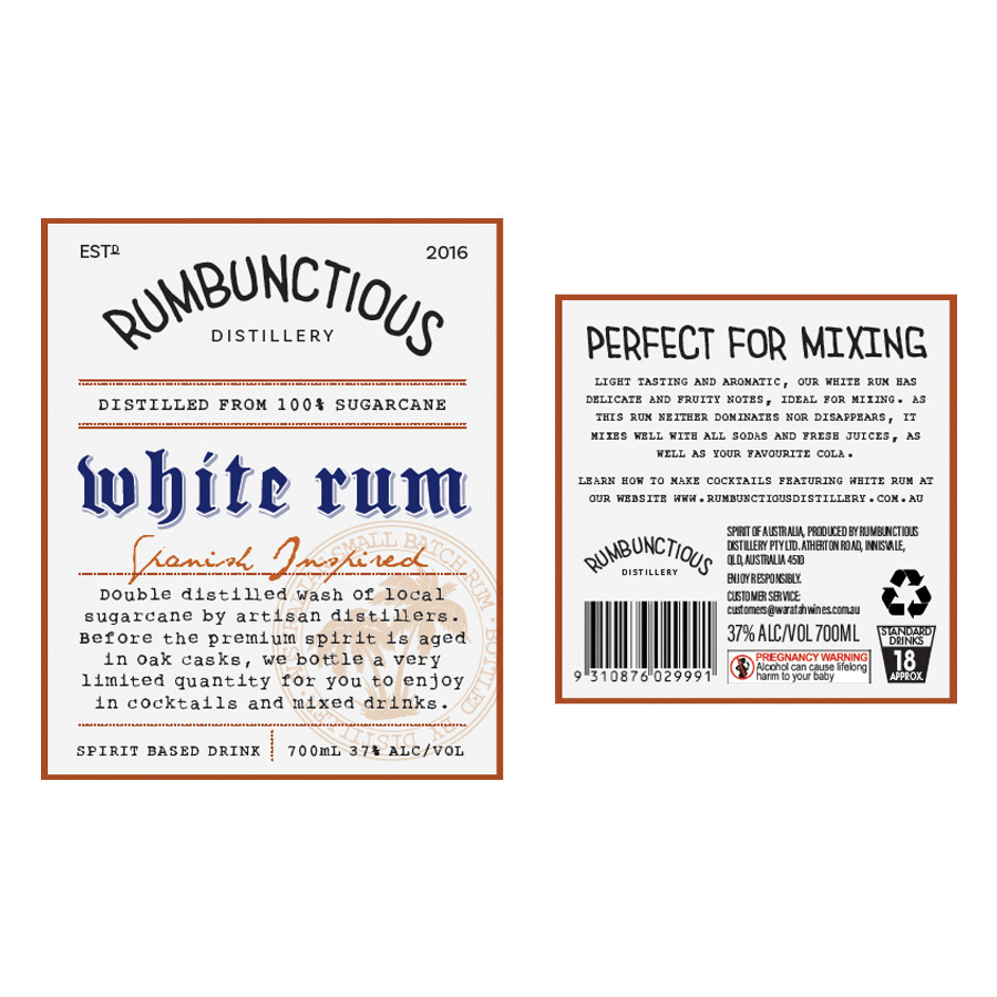 Rum bottle label design for Dangerous Animals