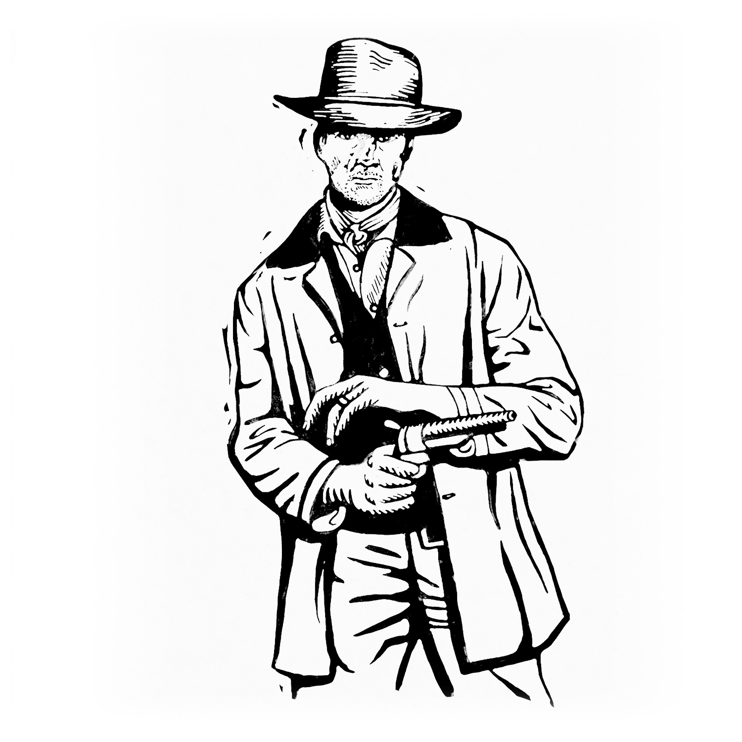 Faux lino cut, hand drawn then finished in Photoshop for New Gold Mountain