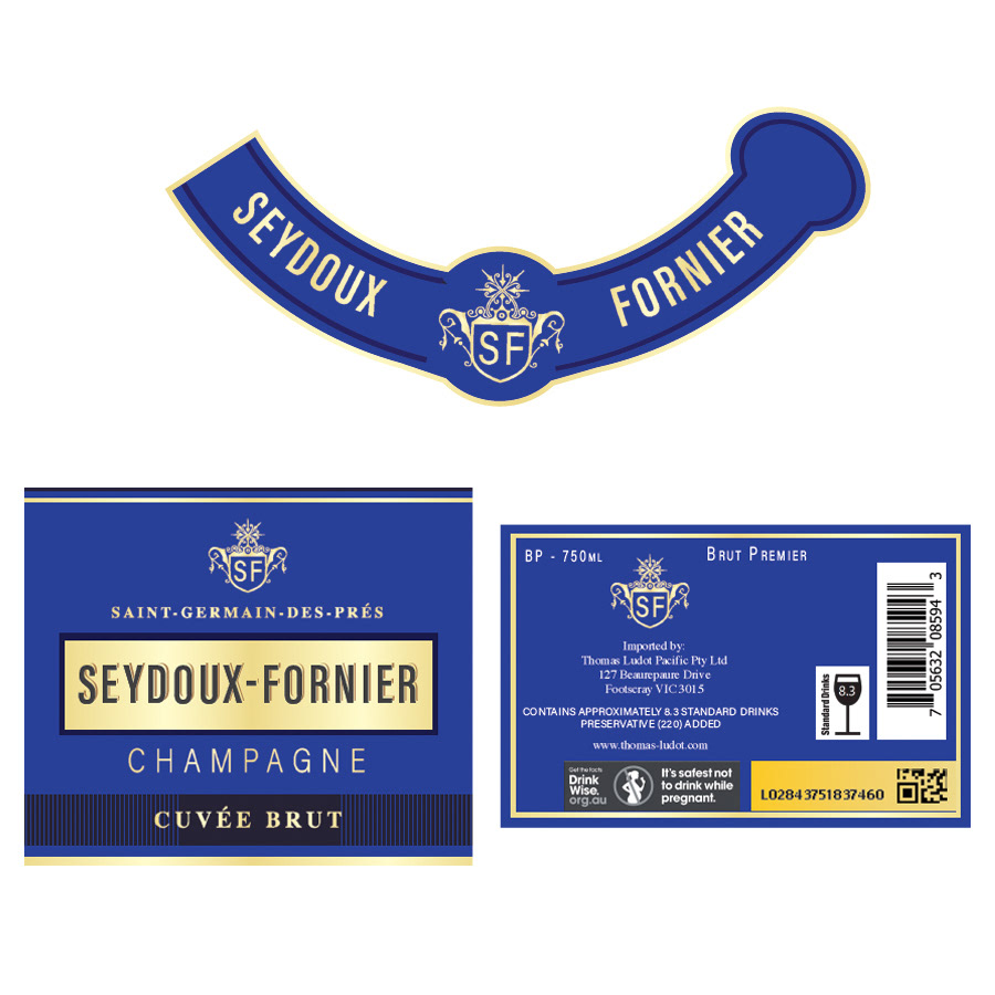 Label design for prop champagne bottle