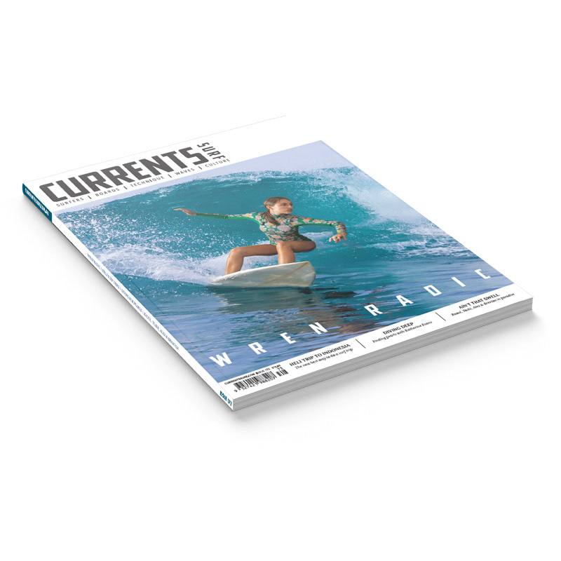 Magazine front and back cover, including photo compositing of surfer on wave (Surviving Summer S2)