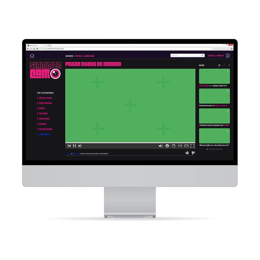 Webpage design for "Slammer Cam" (videos added in post production)