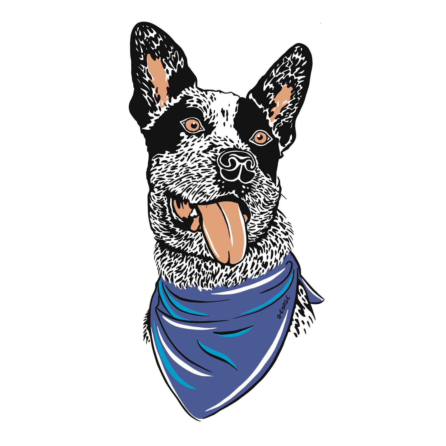 Pet portrait drawn in Procreate