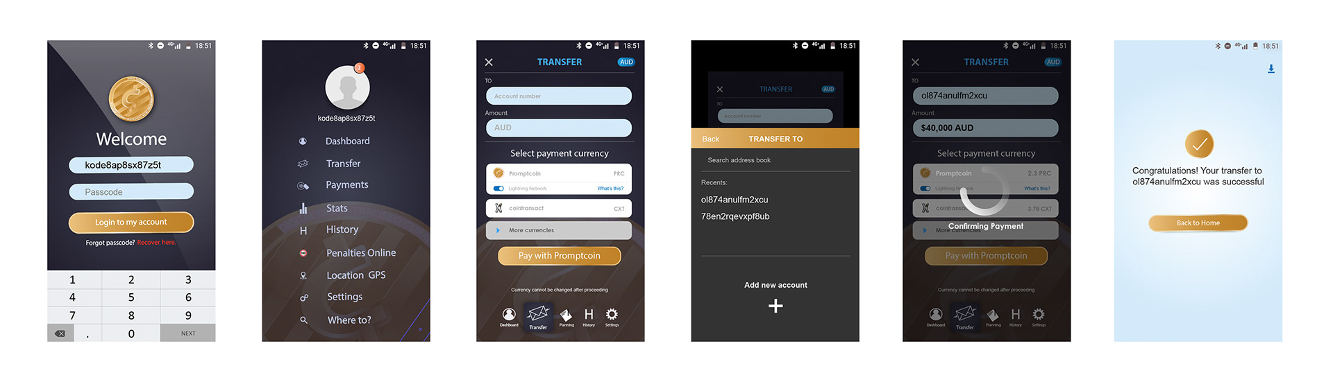 Cyber currency phone app - these assets were supplied to an animator to make into a motion graphic (Wentworth S8)