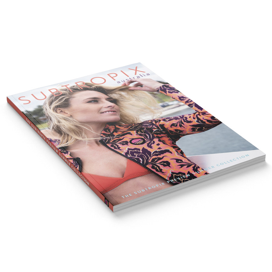 Surf brand lookbook cover design for Surviving Summer