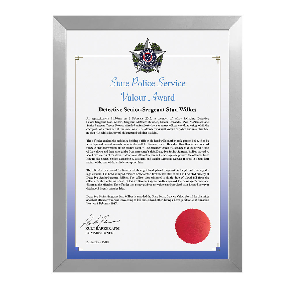 Police certificate design