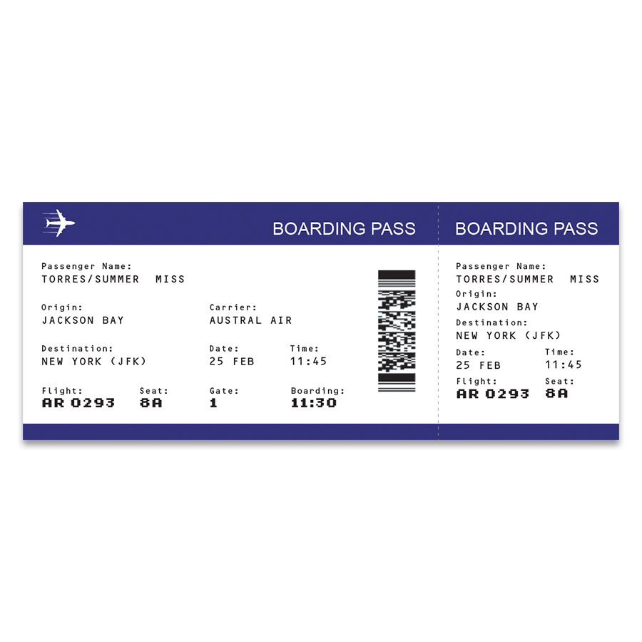 Boarding pass prop make