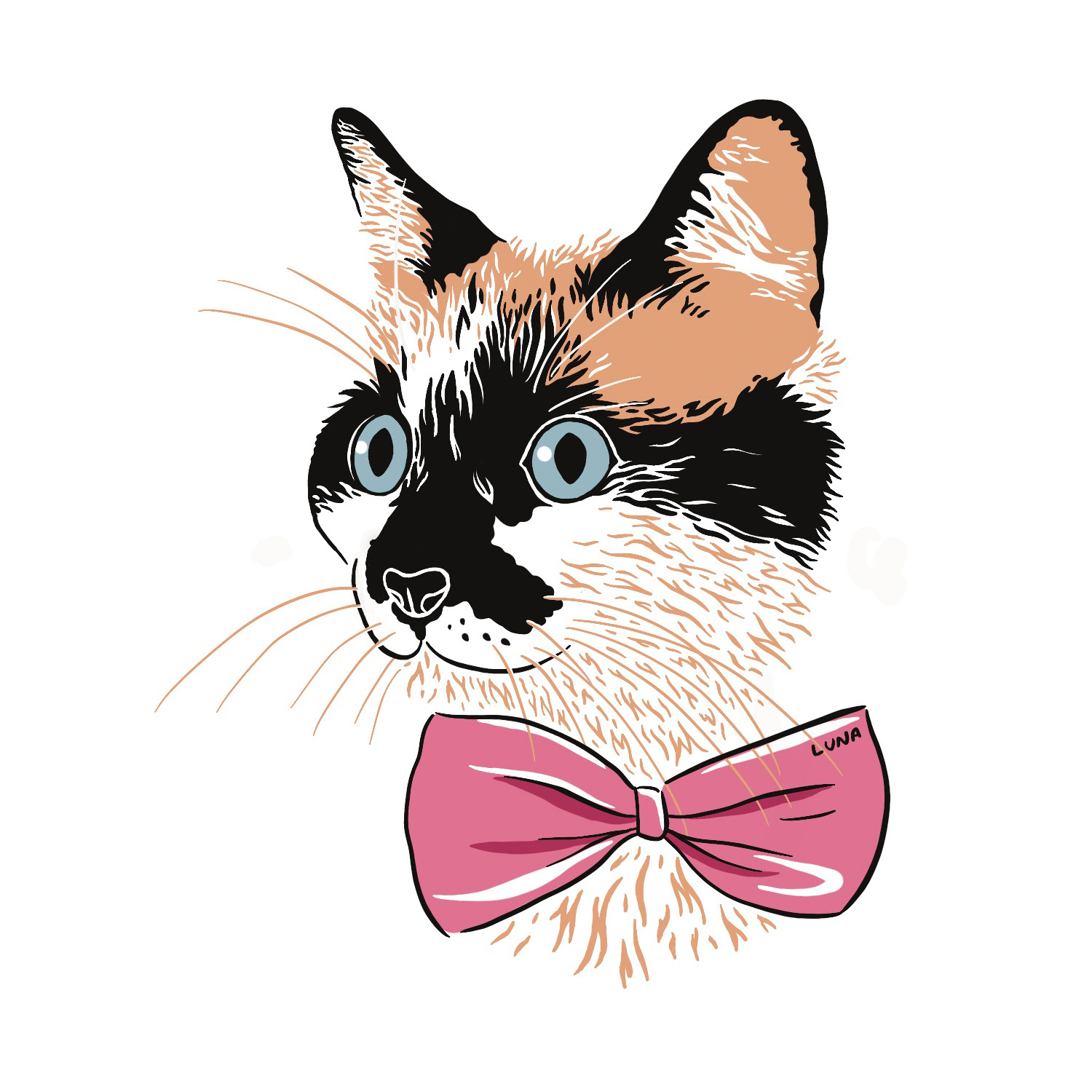 Pet portrait drawn in Procreate