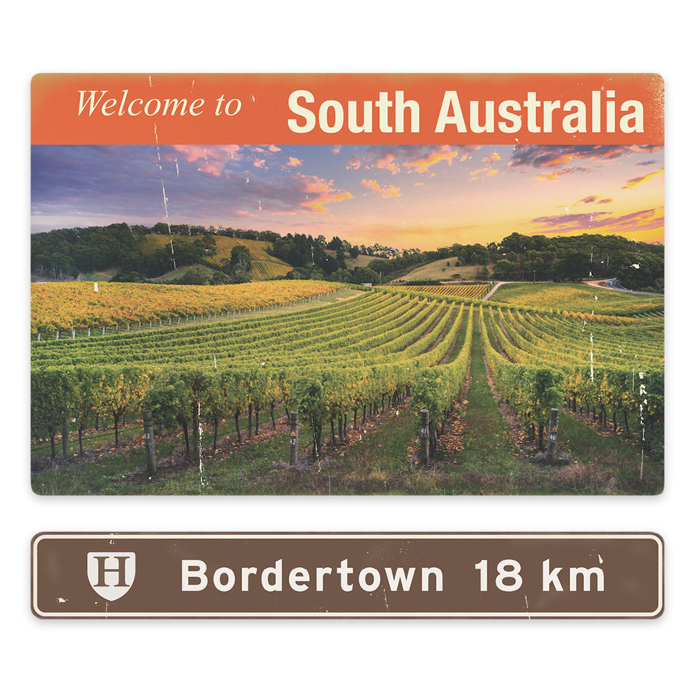 Recreation of South Australia highway-border signs including ageing and distressing