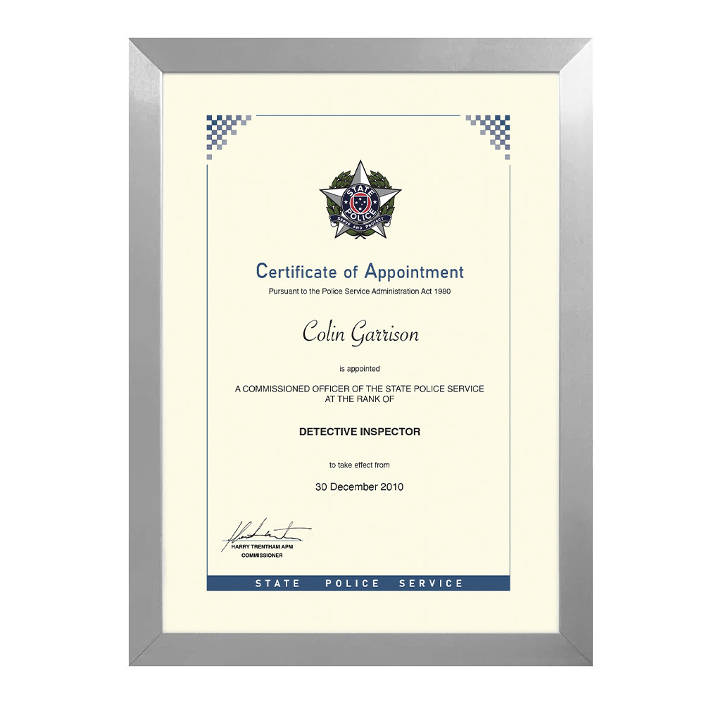 Police certificate design