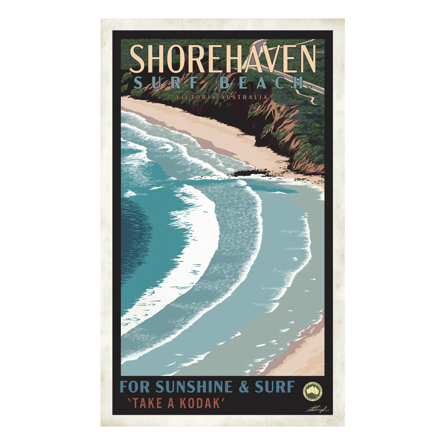 Vintage style poster design including illustration