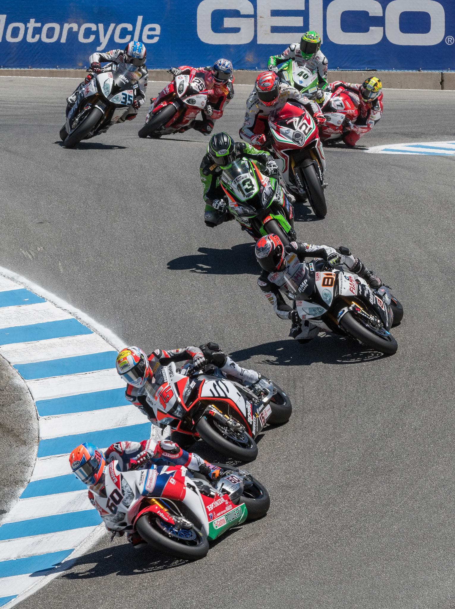2016 WSBK lap 1 at the top of the Corkscrew.
