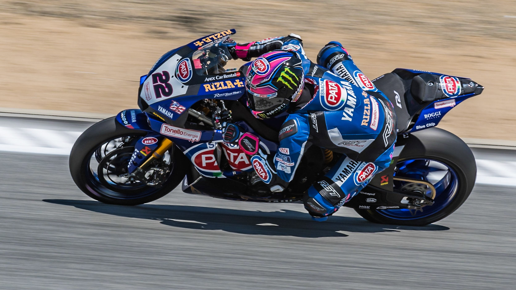 Alex running down the Corkscrew at Laguna Seca 2017