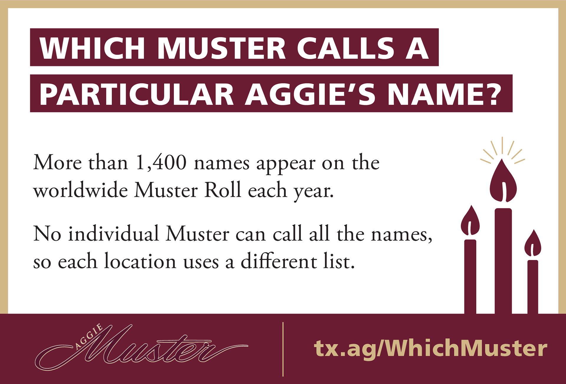 Aggie Muster Ad