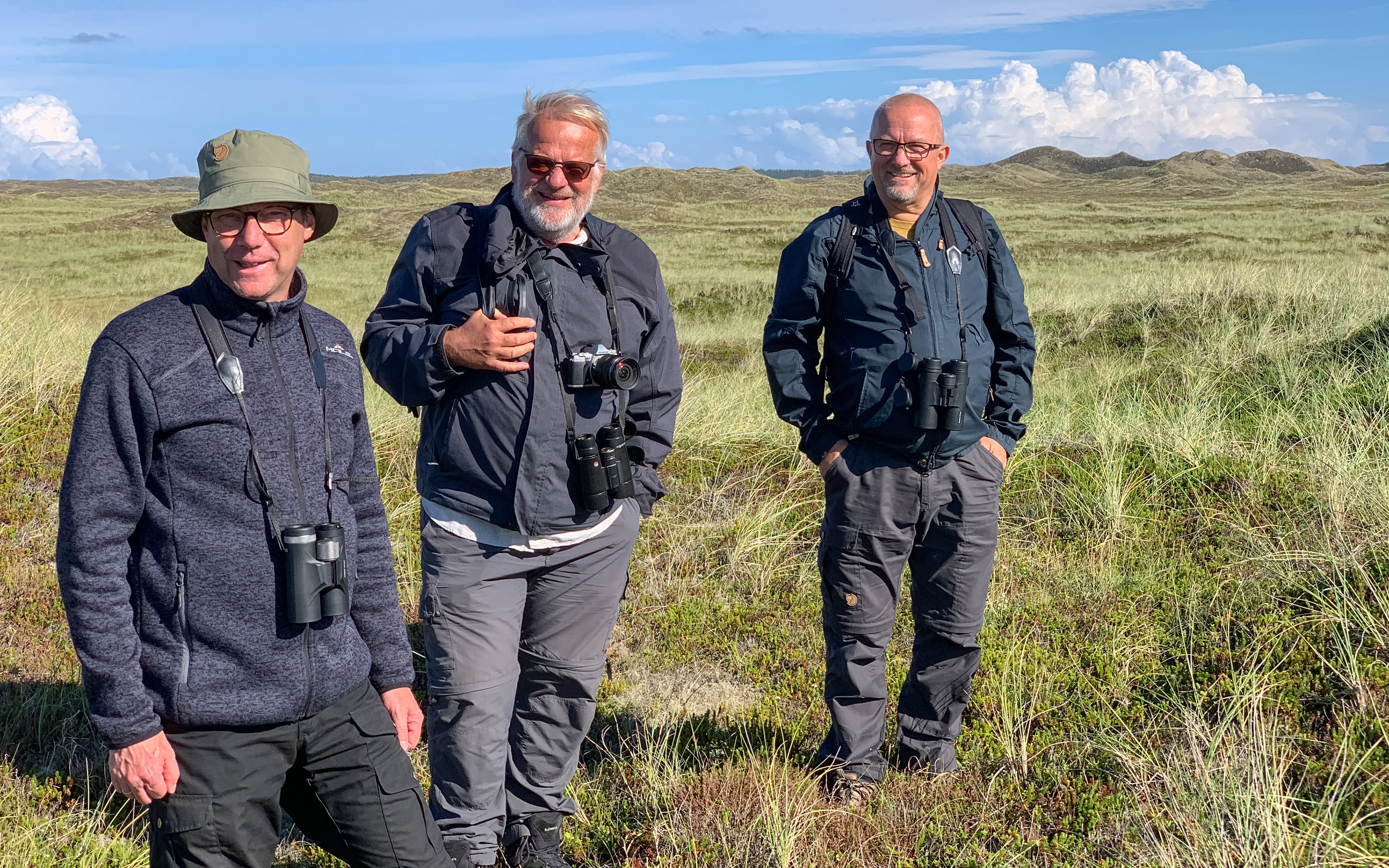 3 Aager på vej ind i Hanstholm Vildtsreservat - Risbjerge i det fjerne
