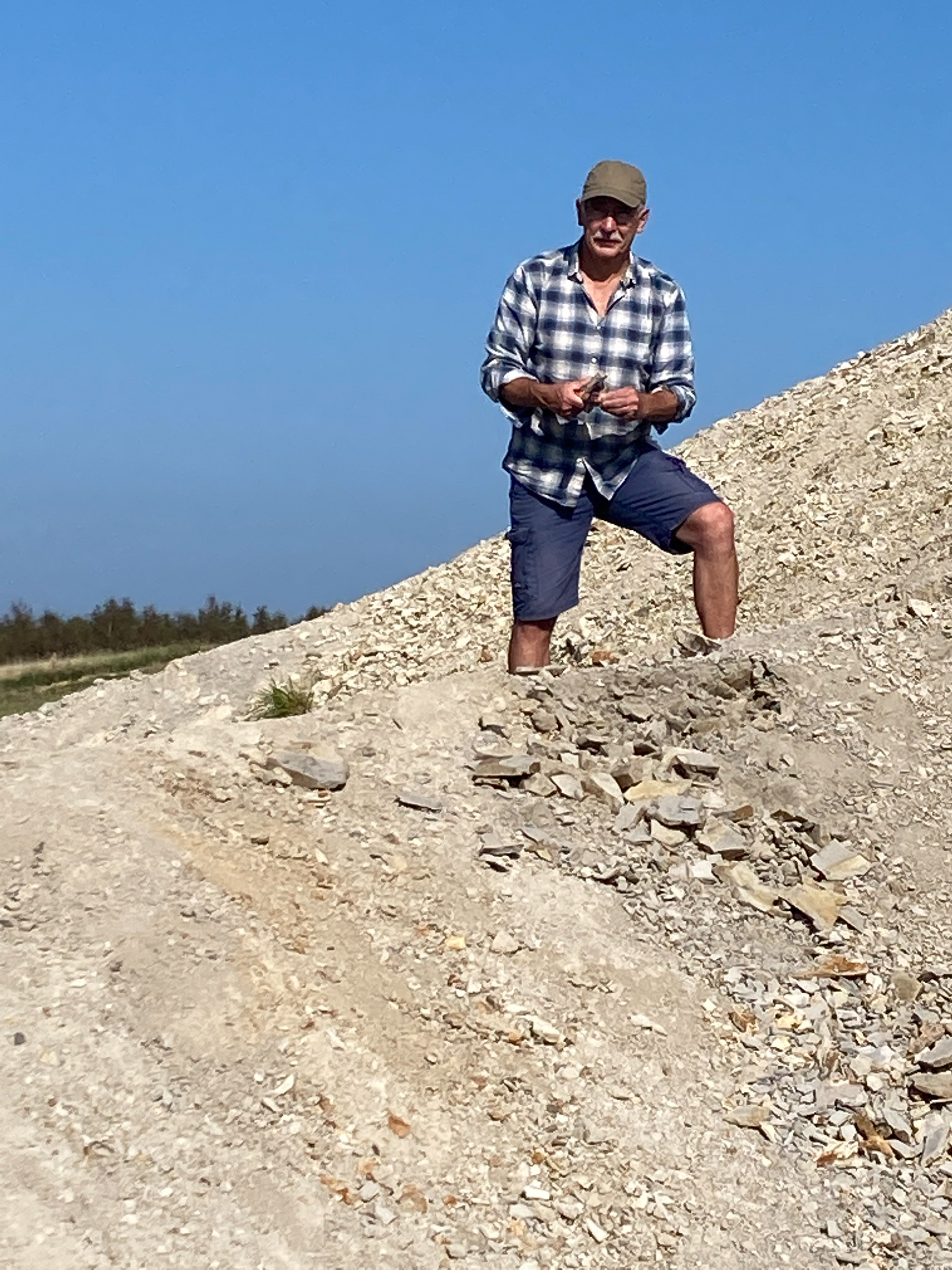 Thomas søger efter fossiler i moleret