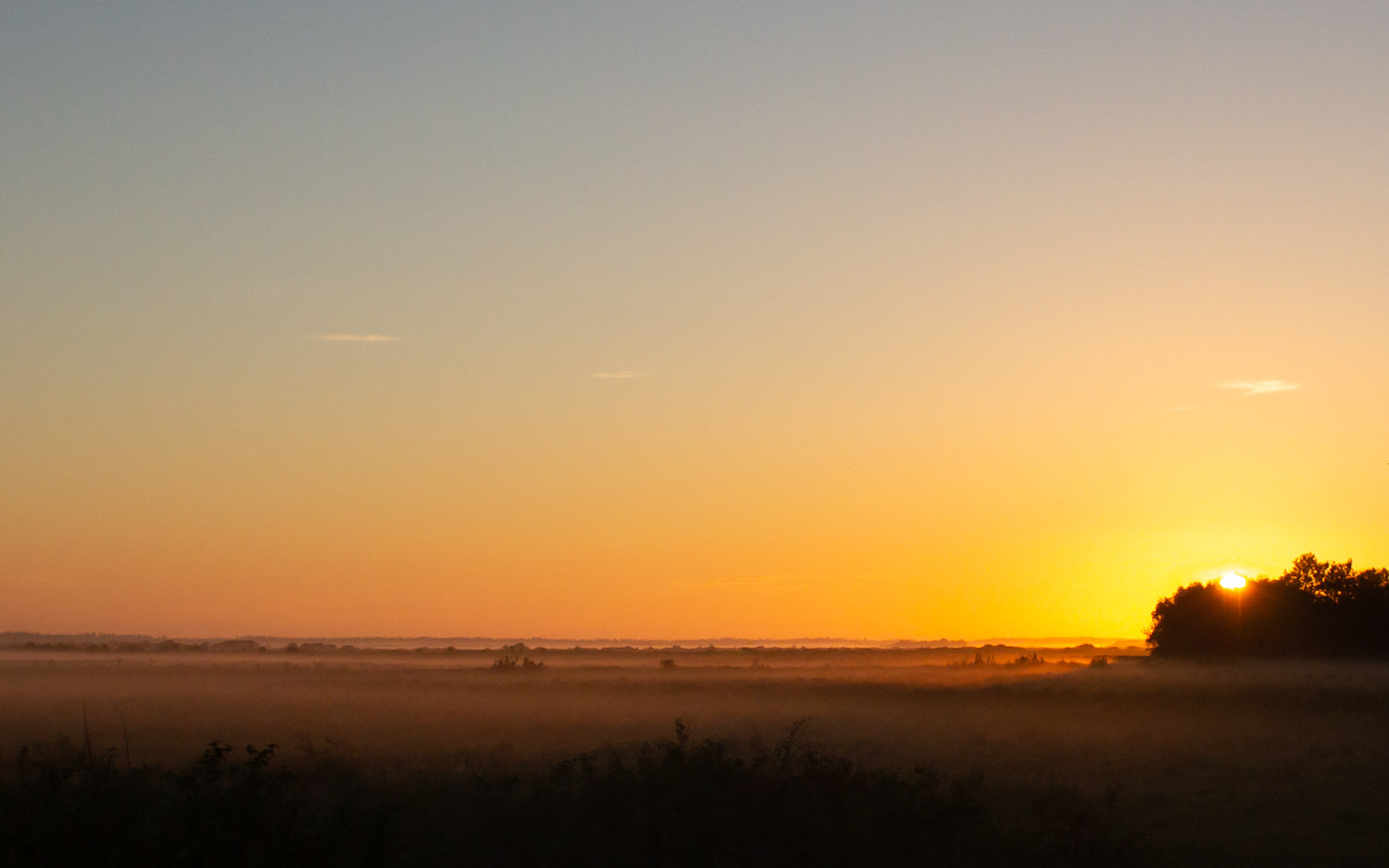 Solopgang over mellemområdet