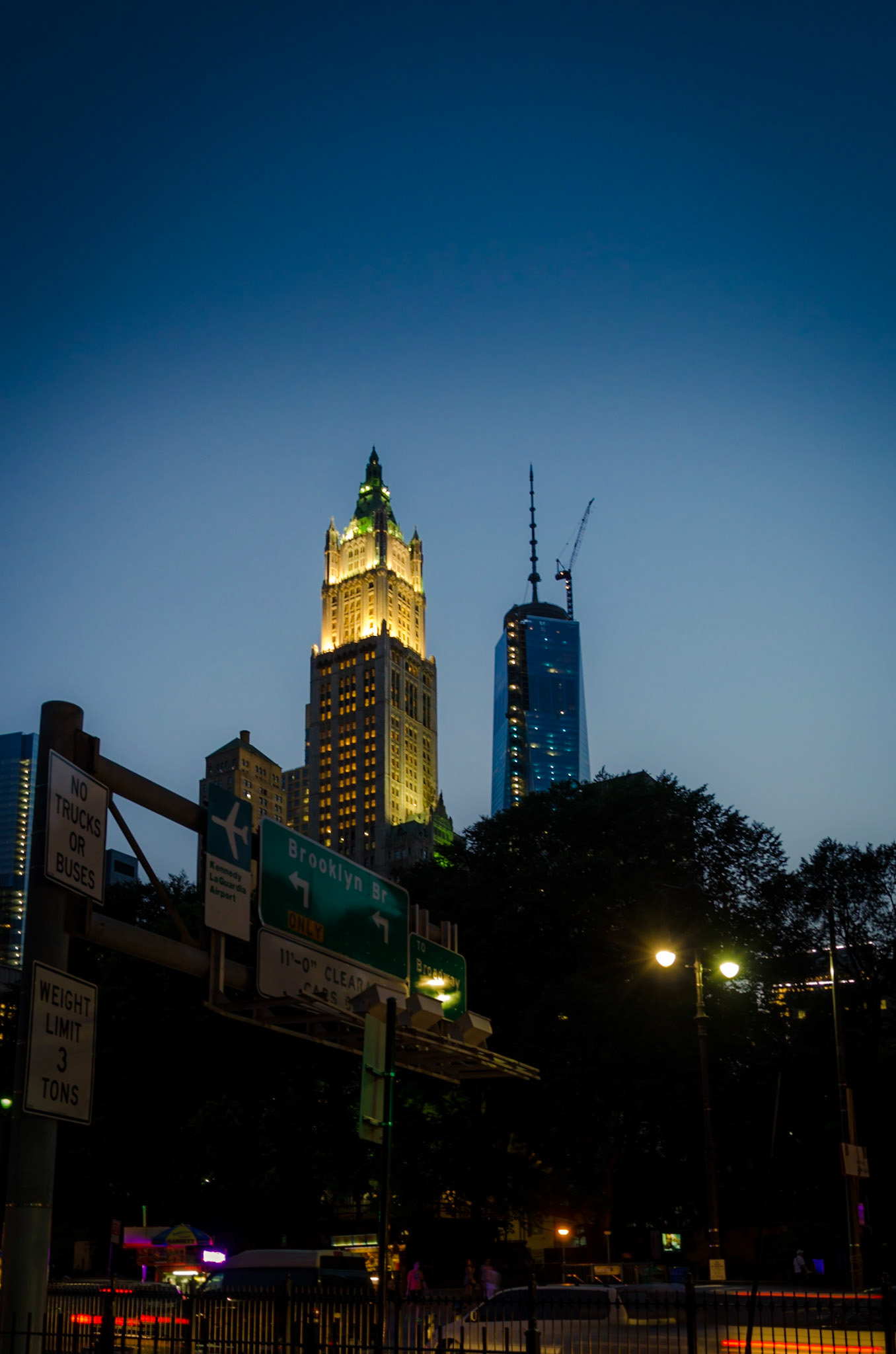 Between One World Trade Center and the Woolworth Building