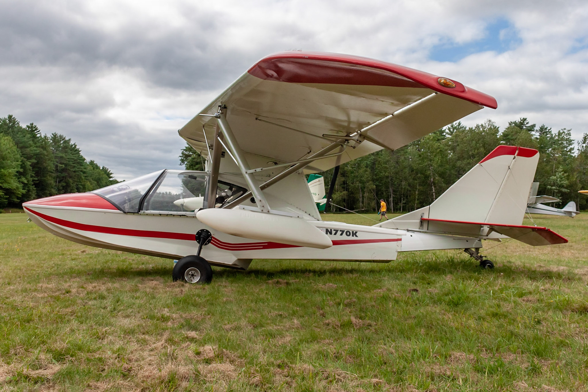 Progressive Aerodyne SeaRey (N770K, c/n 1DK002) at the 33rd annual Bowman Field (B10; Livermore Falls, ME) Fly-in on 2019-08-24.
