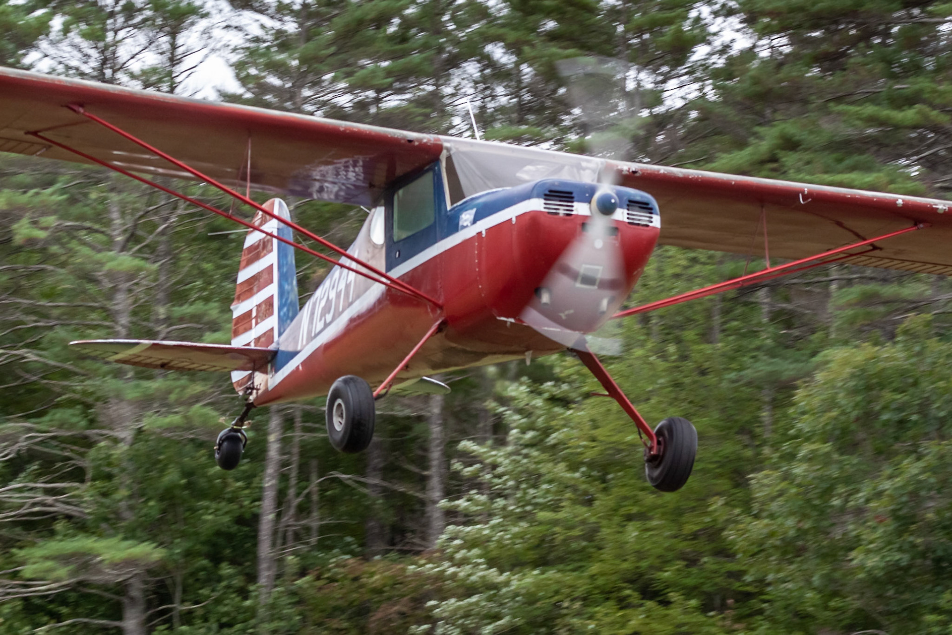 Cessna 120 (N72944, c/n 10142) at the 33rd annual Bowman Field (B10; Livermore Falls, ME) Fly-in on 2019-08-24.