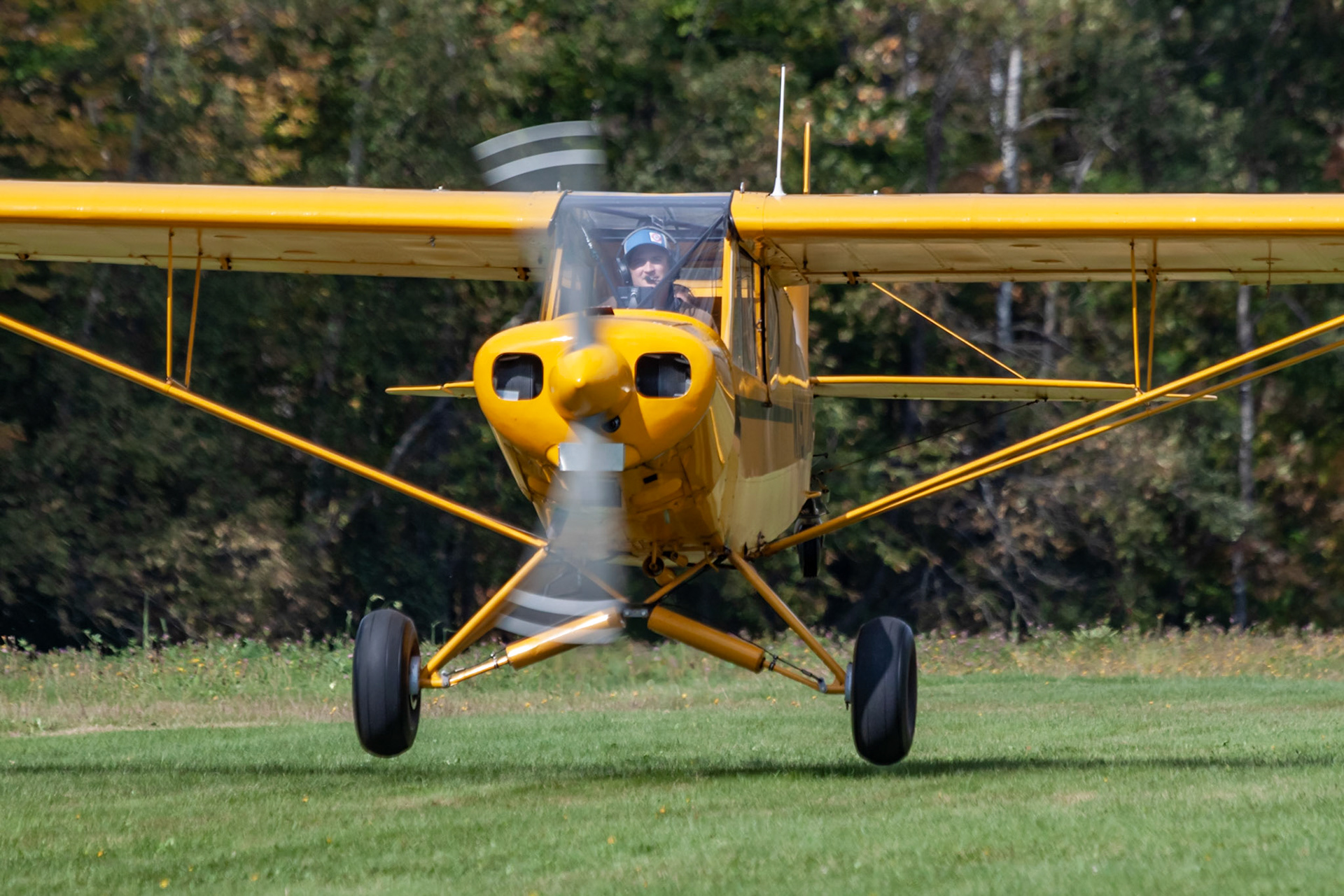 Piper PA-18A Super Cub (N1927A, c/n 18-1762) at the 2019 FALL-ow ME! Fly-in at Thompson Memorial Field (ME62; Pittsfield, ME) on 2019-09-28.