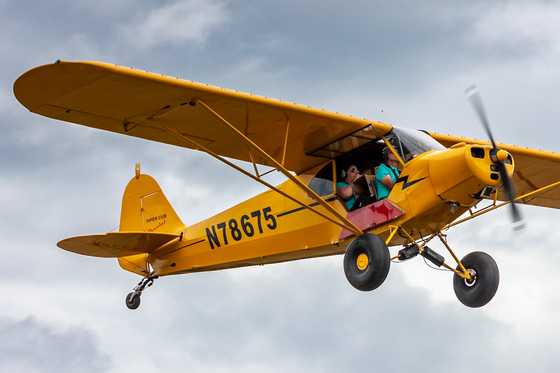 Piper PA-11 Cub Special (N78675, c/n 11-1436) at the Bowman Field (B10) fly-in on 2022-08-27.