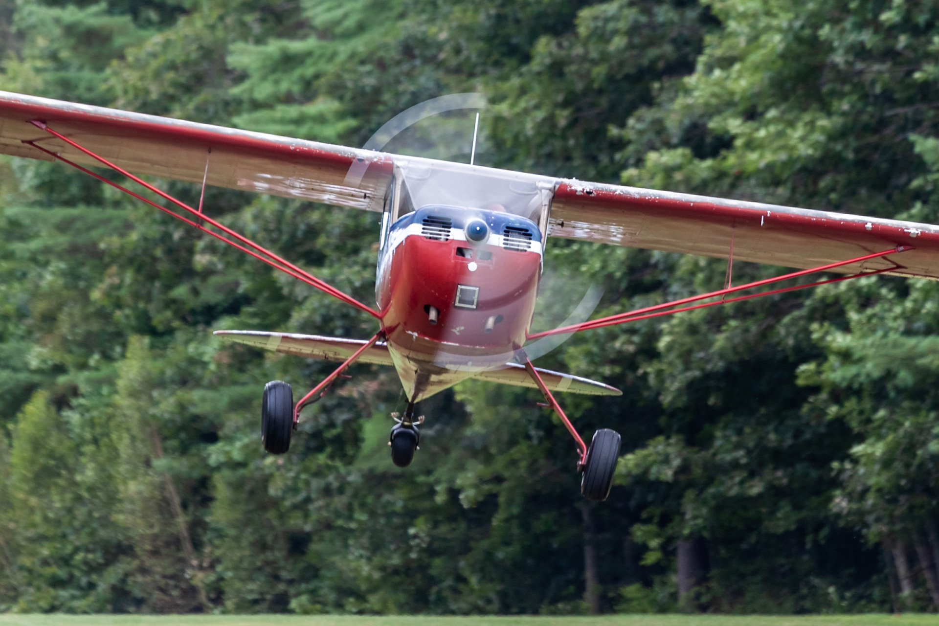 Cessna 120 (N72944, c/n 10142) at the 33rd annual Bowman Field (B10; Livermore Falls, ME) Fly-in on 2019-08-24.