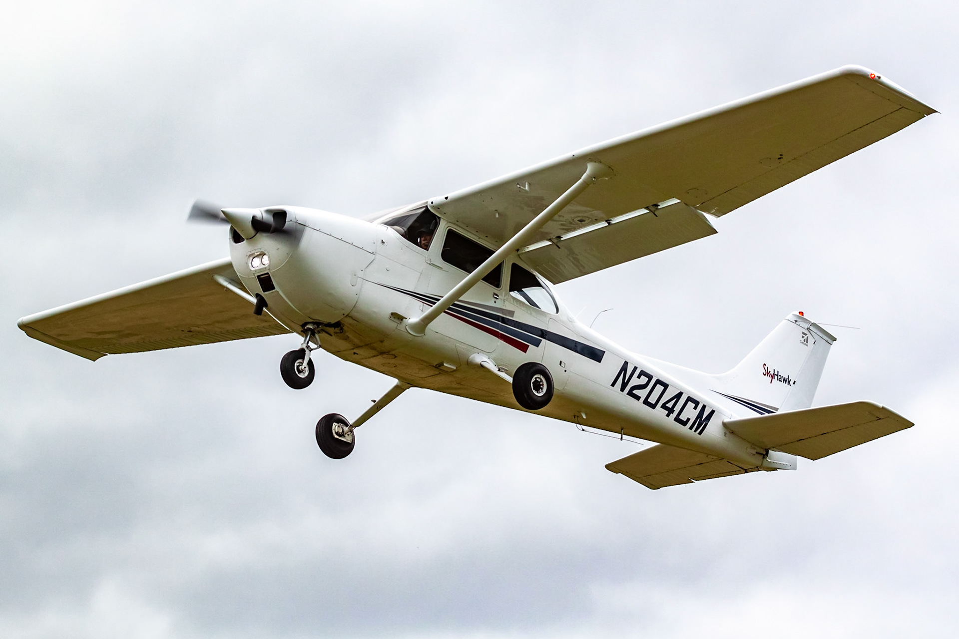 Cessna 172M (N204CM, c/n 17265224) at the 33rd annual Bowman Field (B10; Livermore Falls, ME) Fly-in on 2019-08-24.