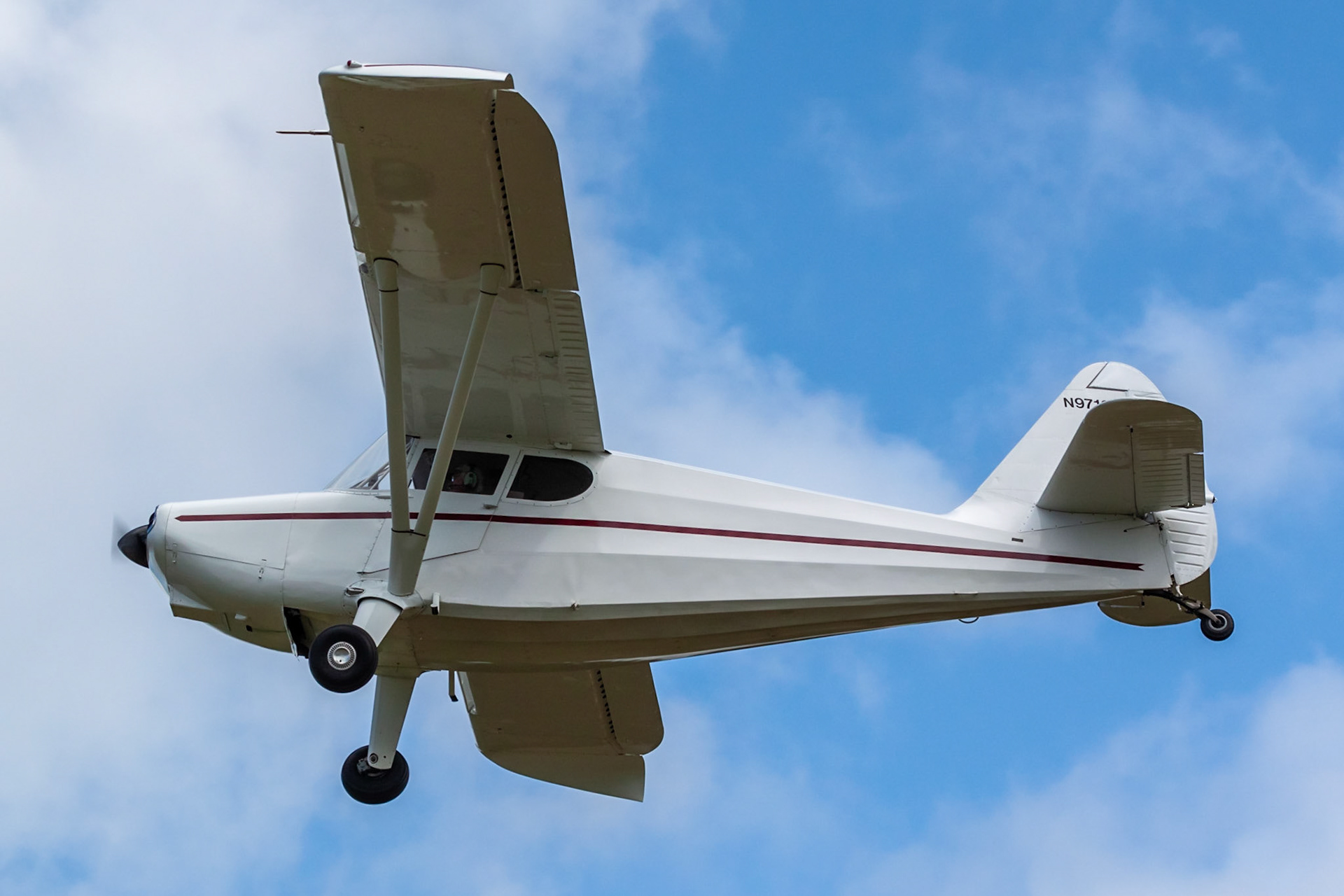 Stinson 108-2 (N97108, c/n 1083344) at the 33rd annual Bowman Field (B10; Livermore Falls, ME) Fly-in on 2019-08-24.