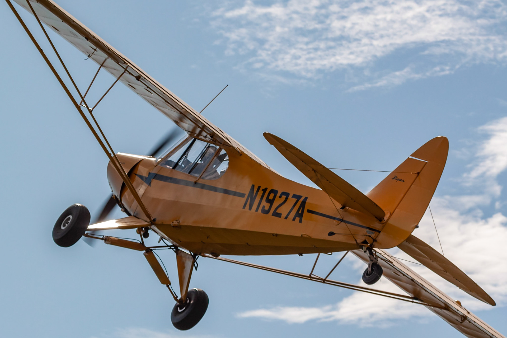 Piper PA-18A Super Cub (N1927A, c/n 18-1762) at the 2019 FALL-ow ME! Fly-in at Thompson Memorial Field (ME62; Pittsfield, ME) on 2019-09-28.