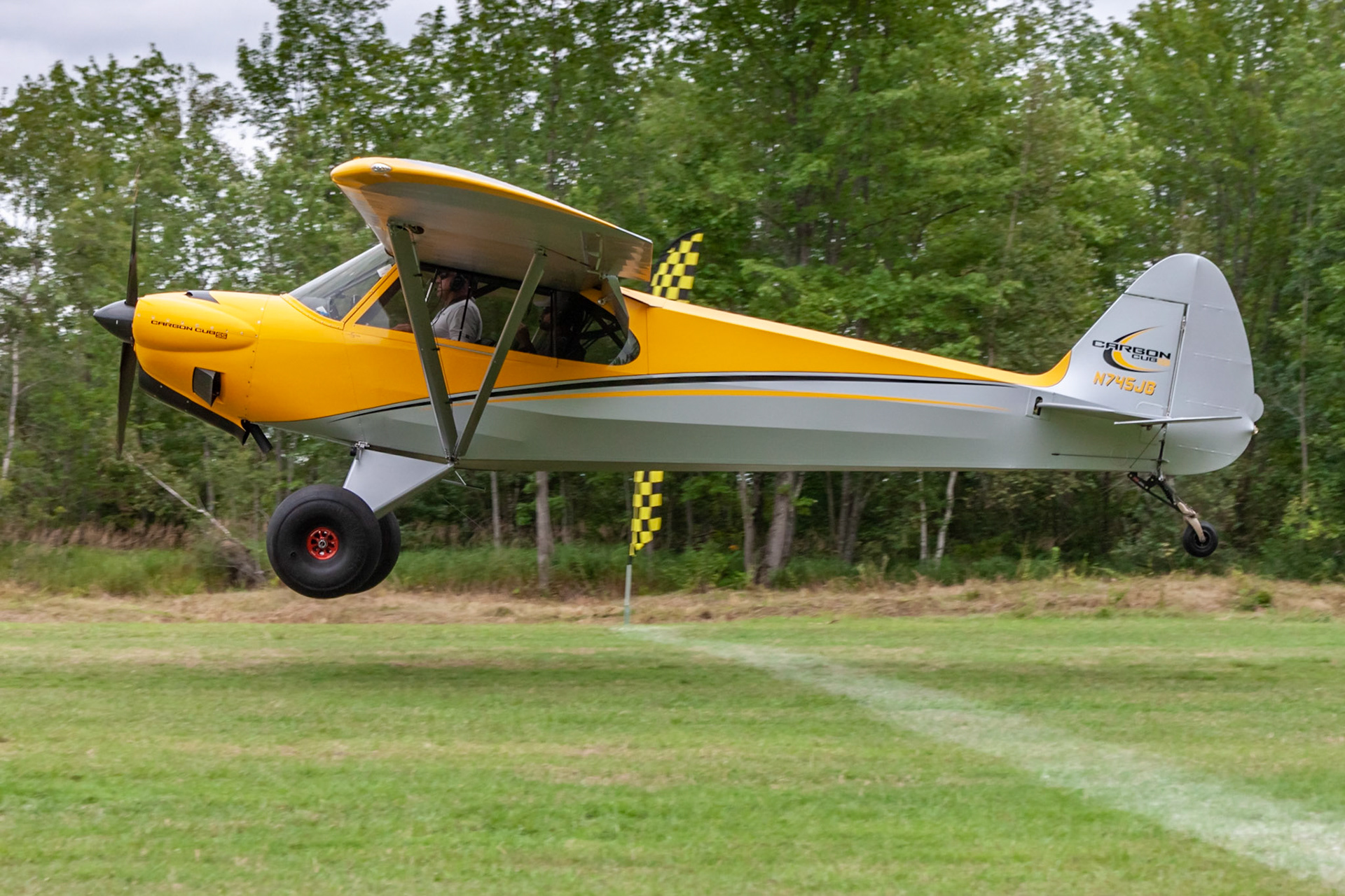 CubCrafters CC11-160 Carbon Cub SS (N745JB, c/n CC11-00249) at the STOL competition during the 33rd annual Bowman Field (B10; Livermore Falls, ME) Fly-in on 2019-08-24.