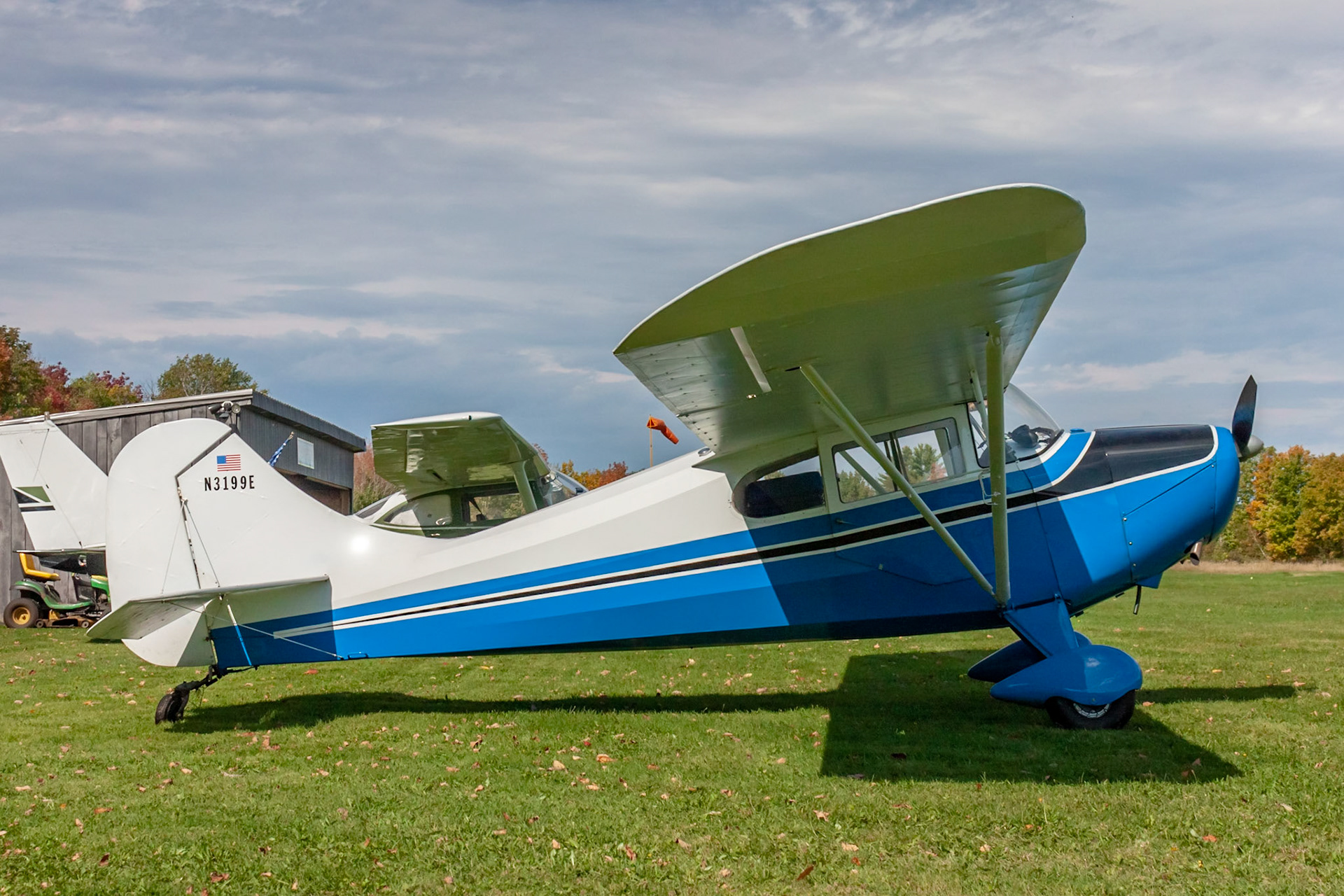 Aeronca 11AC Chief (N3199E, c/n 11AC-1544) at the 2019 FALL-ow ME! Fly-in at Thompson Memorial Field (ME62; Pittsfield, ME) on 2019-09-28.