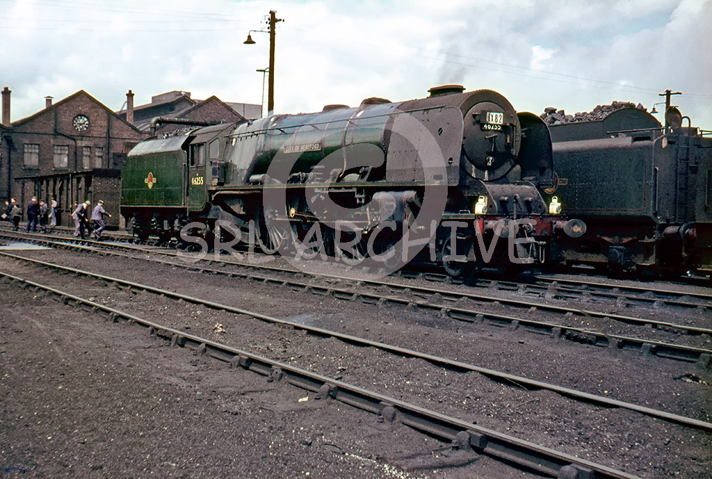 46255 City of Hereford on shed at 12A Carlisle Kingmoor SLS Pacific Pennine rail tour 12th July 1964 SRL No 238