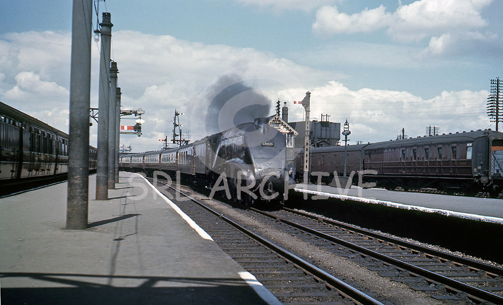 60029 'Woodcock' heading south through Peterborough North station with the Tees Tyne Pullman around 1961 SRL No 59 