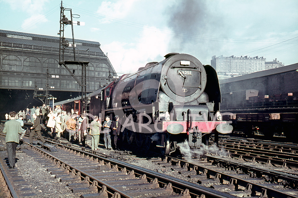 46251 City of Nottingham waiting to depart south from Edinburgh Princess Street station with the RCTS The Duchess Commemorative rail tour 5th October 1963 SRL No 409 