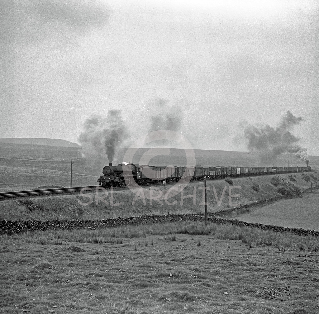 Unknown Jubilee climbing Shap with a freight and banker in 1964 SRL No 361