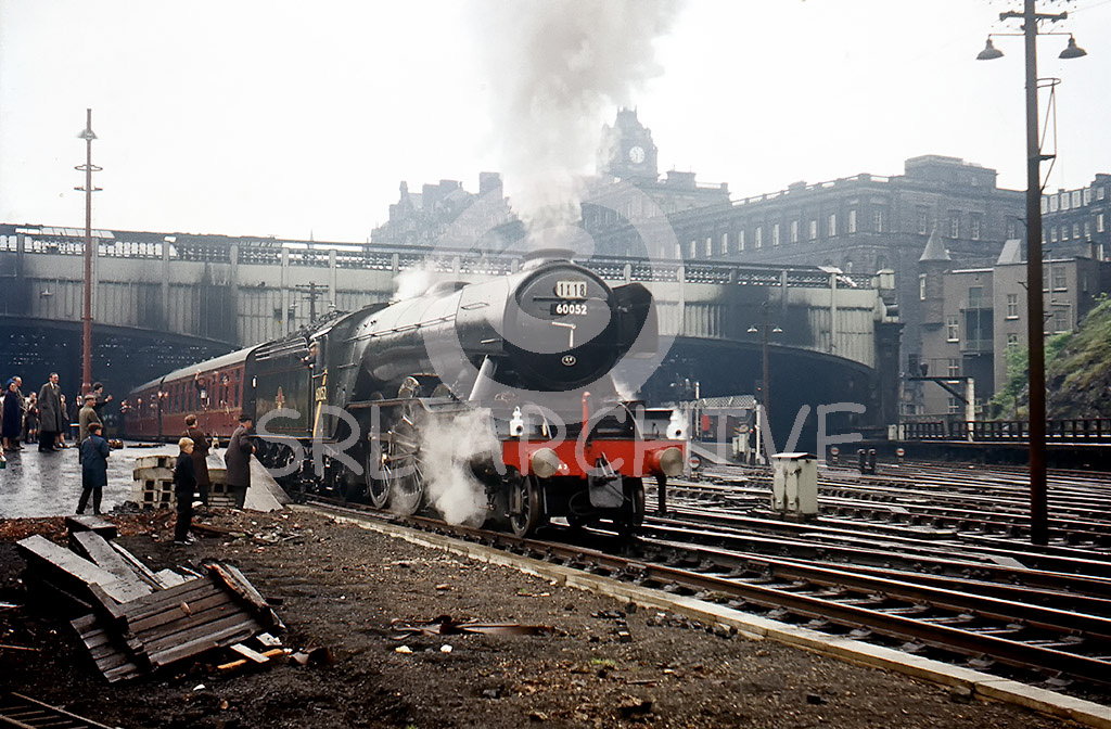 60052 'Prince Palatine' departs from Edinburgh Waverley station with the Scottish Locomotive Preservation Fund rail tour 5th June 1965 SRL No 74 