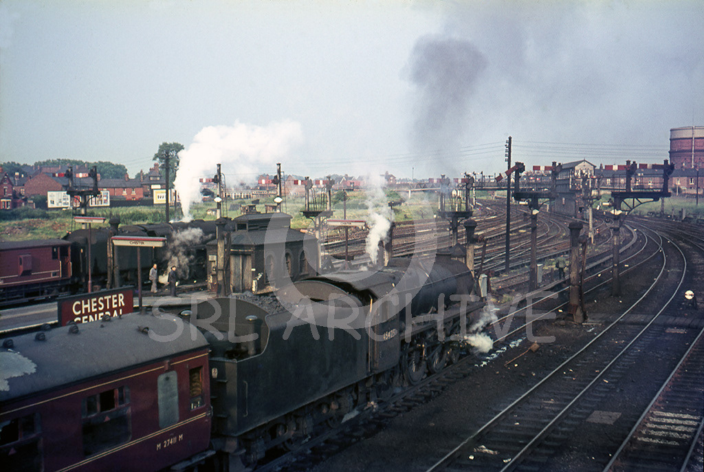 45425 at Chester General station on a Down service with BR 9F class No 92045 29th June 1965 John Feild/SRL No 340