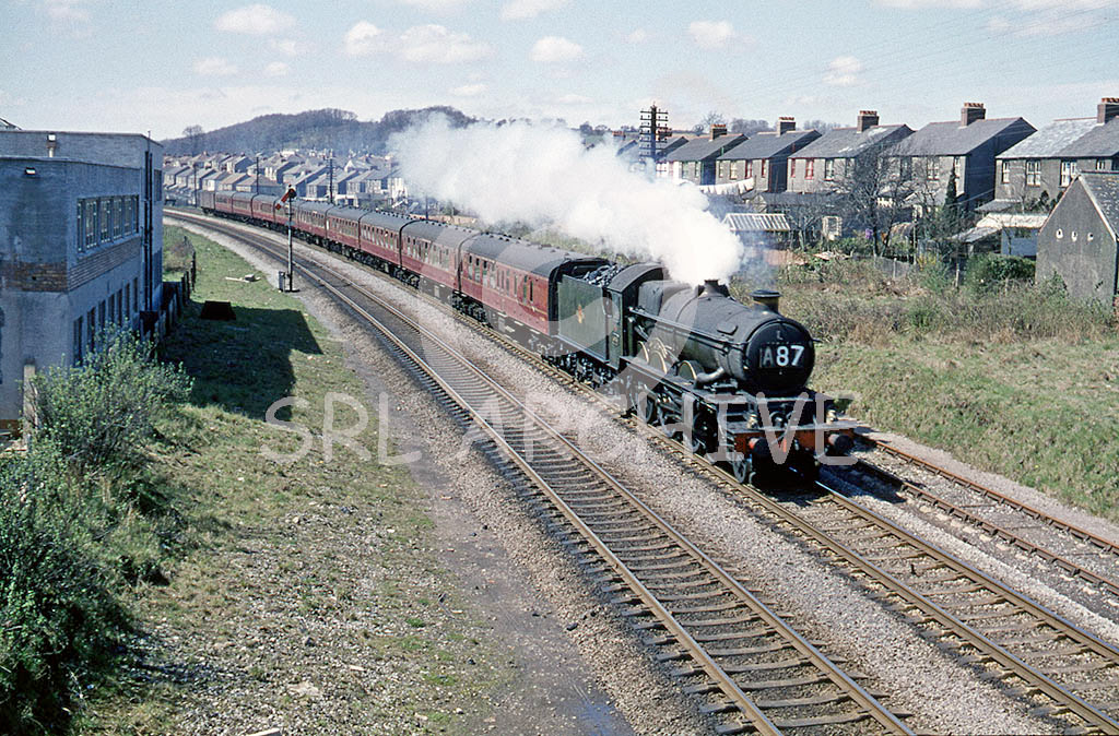 5066 'Sir Felix Pole' near Ely, Cardiff on the 11.15 Carmarthen-Paddington 22nd April 1962 SRL No 574 