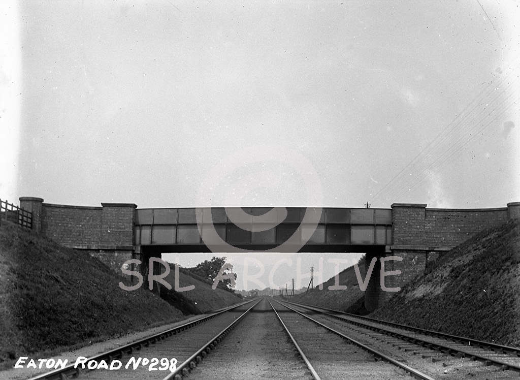 Eaton Lane bridge on the ECML south of Retford in Nottinghamshire on the climb up Gamston bank no date SRL No 557 
