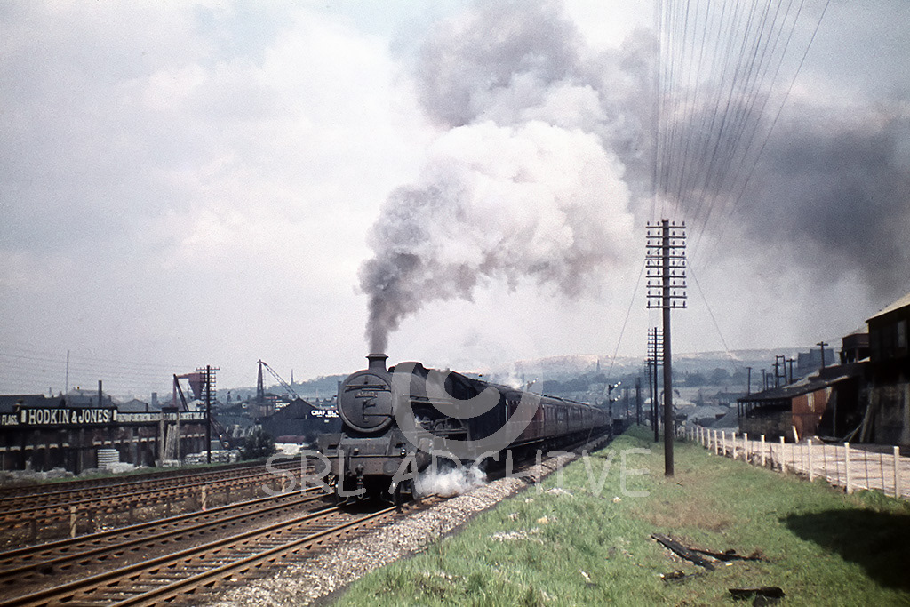 45602 British Honduras working hard up the gradient at Heeley near Sheffield with a southbound express no date Barry Collins SRL No 919