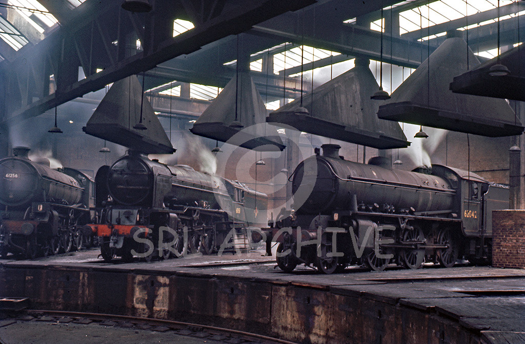 60151 'Midlothian' with B1 61256, K1 62042 inside York Roundhouse Saturday 18th September 1965 SRL No 775 