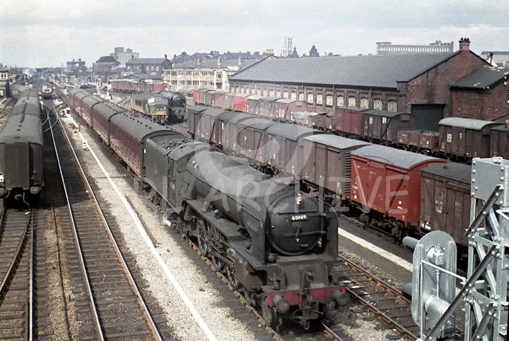 60149 'Amadis' with a southbound express at Doncaster in July 1963 James Howard Thorpe/SRL No 63 
