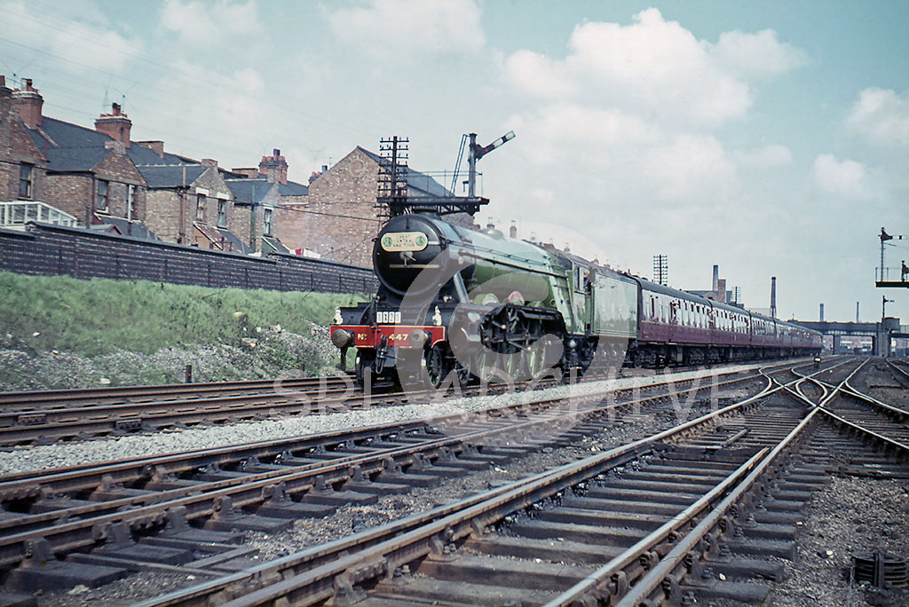 4472 'Flying Scotsman' on the SLS/MLS joint Great Central rail tour at Leicester South Goods Yard 18th April 1964 SRL No 77