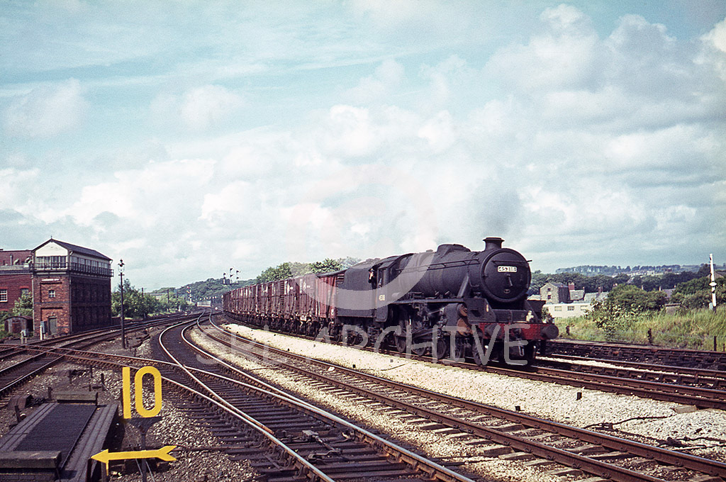 45318 with an up freight on the approach to Lancaster Castle station from the north 4th July 1968 SRL No 814 