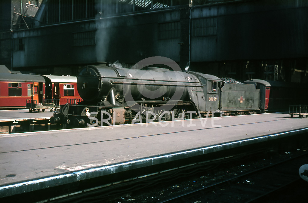 60899 waiting to depart north from London Kings Cross station with the 5.15pm extra to Newcastle on a beautiful sunny day 31st May 1963 just one month before the end of steam out of KX. SRL No 1103
