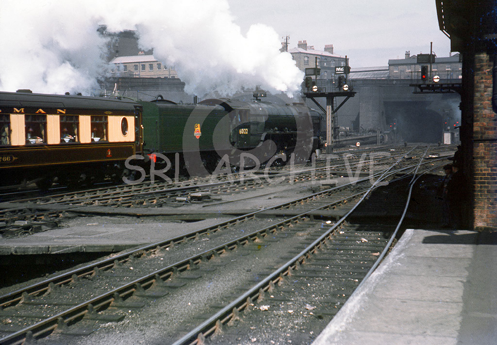 60122 'Curlew' departs London Kings Cross with a Pullman stock pre December 1962 SRL No 87 