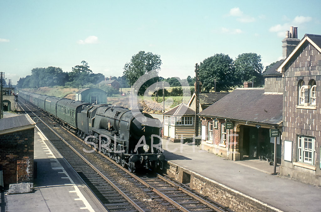 35009 'Shaw Savill' of 72A Exmouth Junction shed is seen at Dinton station 29th August 1964 a week before withdrawal SRL No 1115 