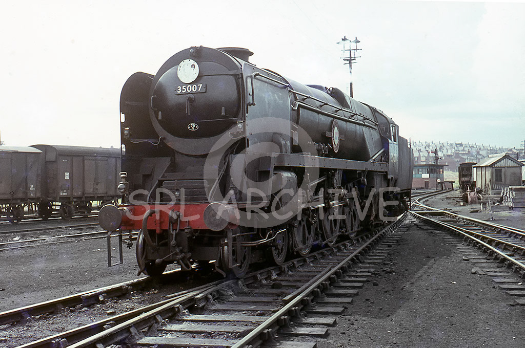 35007 'Aberdeen Commonwealth' on shed at Exmouth Junction unrecorded date Brian Noakes/SRL No 394 