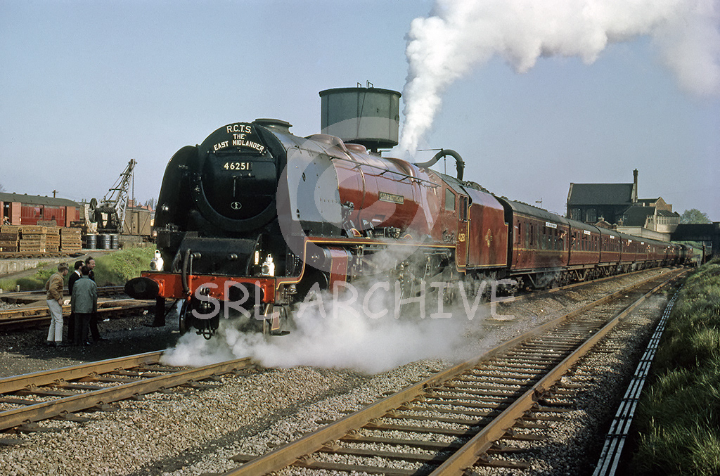 46251 City of Nottingham at Rugby RCTS East Midlander rail tour 9th May 1964 Alan John Clarke SRL No 679 